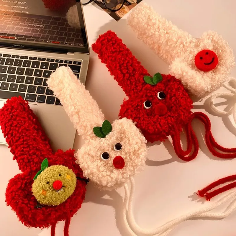 

Cute Christmas Plush Apple Thermal Earmuffs Autumn Winter Korean Ear Protection Fashionable Single Product Cartoon Earmuffs