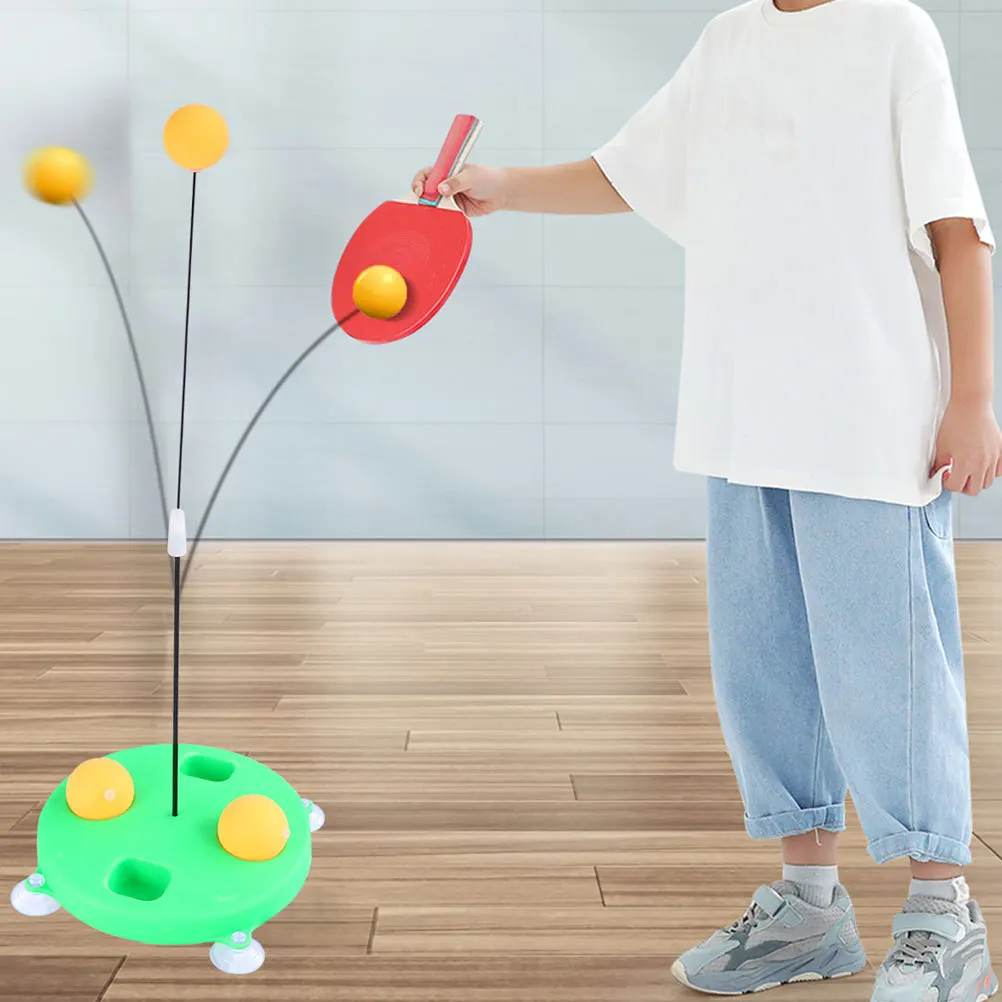 1 Juego de Mini dispositivo de entrenamiento de tenis de mesa, entrenador deportivo elástico para coordinación mano-ojo, juguete educativo al aire libre
