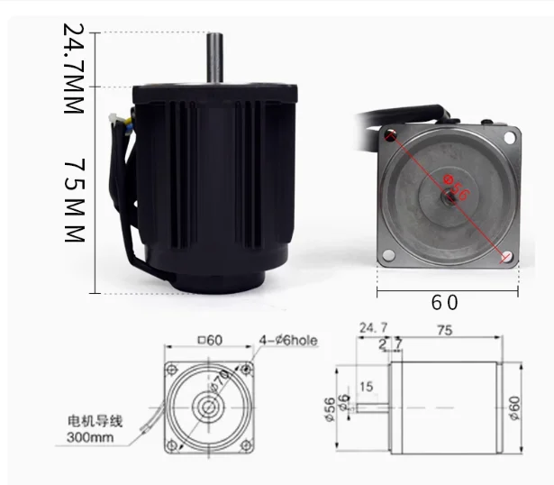 6W   0-1250rpm  speed regulation motor high speed motor 1250 rpm including Governor 220V/110V