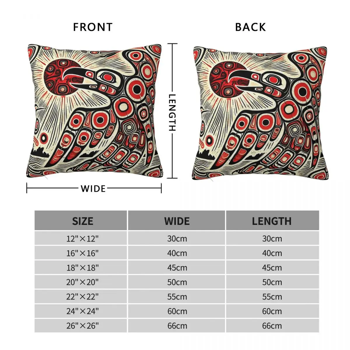 Raven Steals The Sun Northwest Coast Pillowcase Polyester Linen Velvet Printed Zip Decorative Room Cushion Cover