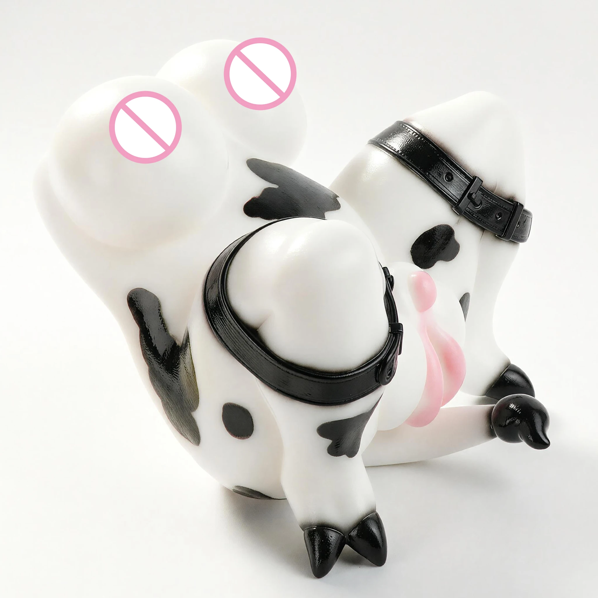 SHAZ Bound Sexy Milk Cow Silicone Stroker, Bionic Cow Nipple & Tail Design, Realistic Vagina Onahole, Tight Masturbator for Men