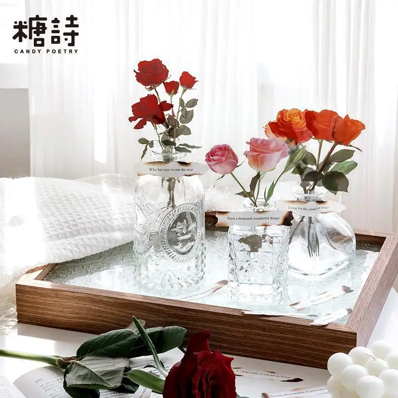 12 Pcs /pack Big Size Rose Flowers Waterproof Life Home Decorative Stickers