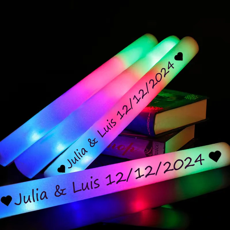 

30Pcs LED Glow Sticks Bulk Colorful RGB Glow Foam Stick Cheer Tube Dark Light for Xmas Birthday Wedding Party Supplies