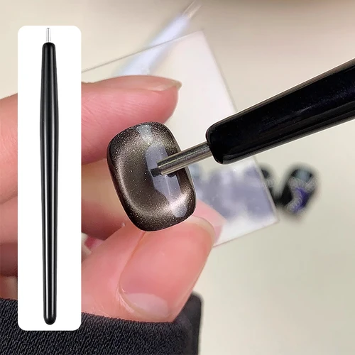 Imagen 1 del producto Palo de ojo magnético para gato, pluma de succión magnética multifuncional para cuentas de acero, imán para gato, esmalte de Gel UV, herramientas de manicura para decoración de uñas, 1 ud.