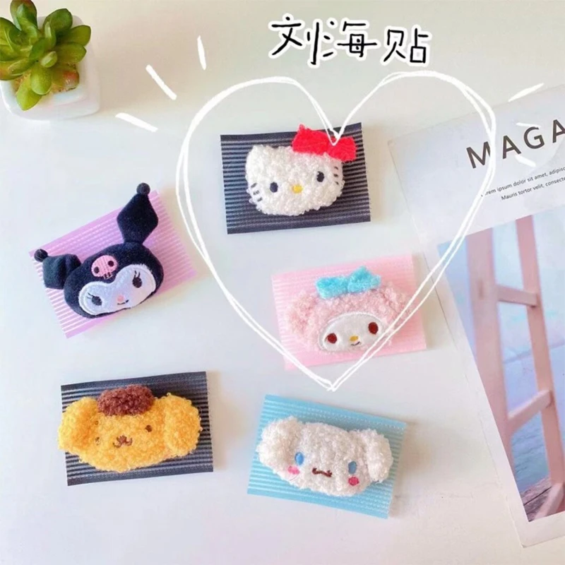 

Girl Heart Kuromi My Melody Anime Bangs Stickers Sanrio Kawaii Hello Kitty Cinnamoroll Cute Cartoon Hair Accessories Kid Gift