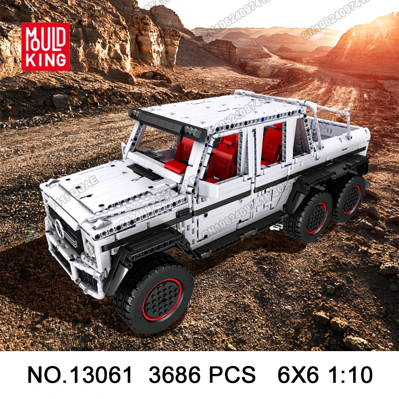 Model Kit Mercedes-Benz G63 6x6 1:10 Toy Car High-tech Bricks Blocks MOULDKING 13061 Educational Toys for Boys Building Power Rc