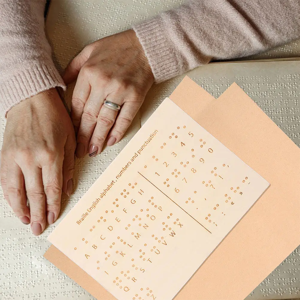 2Pcs Braille Alphabet Board Wooden Raised Dots Montessori Educational Tool for Learning Braille Practice Reading