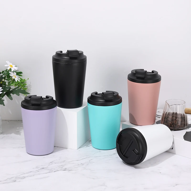 12oz Creative 304 Stainless Steel Travel Mug Simple And Stylish Vacuum Flask Coffee Cup Double Wall Vacuum Insulated Tumbler