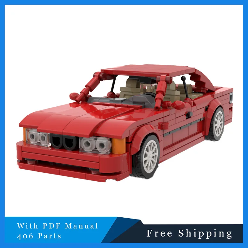 406 قطعة من طوب السيارات الرياضية عالي السرعة باللون الأحمر للمدينة   مجموعة ألعاب تجميع DIY لبنات البناء الإبداعية للأطفال هدية رائعة لعيد الميلاد #1