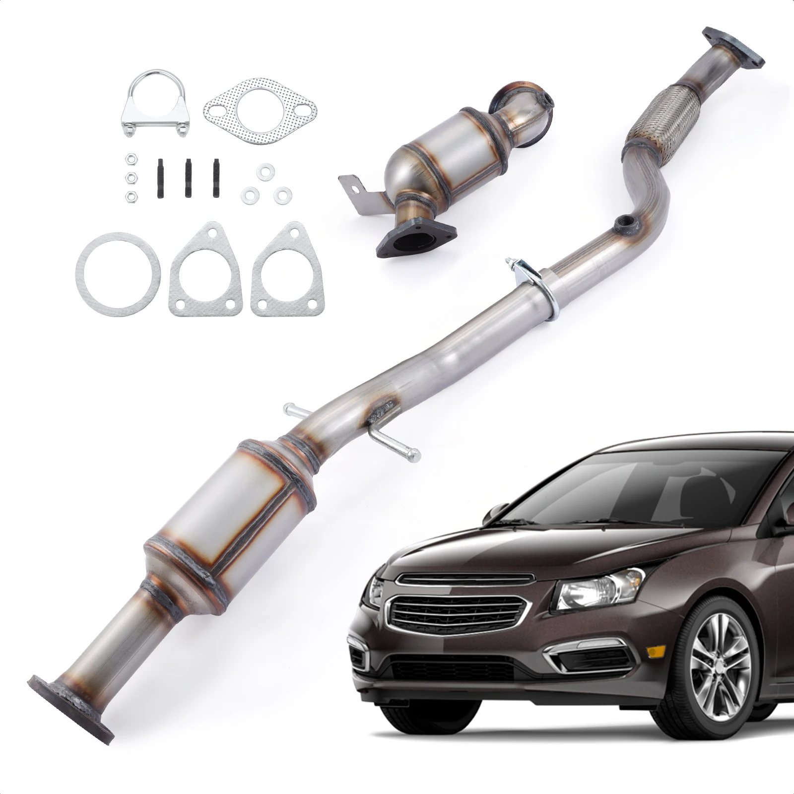 2 Pieces Automotive engine catalytic converter Both Front & Rear Catalytic Converters For Chevy Cruze 1.4L 2011-2015 2014 2013