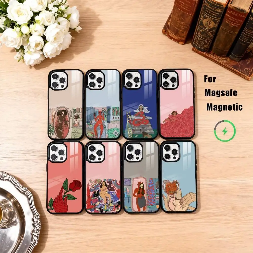 

Чехол для телефона P-polly N-Nor Print для iPhone 17, 16, 15, 14, 13, 12, 11 Plus, Pro Max, магнитный, для беспроводной зарядки Magsafe