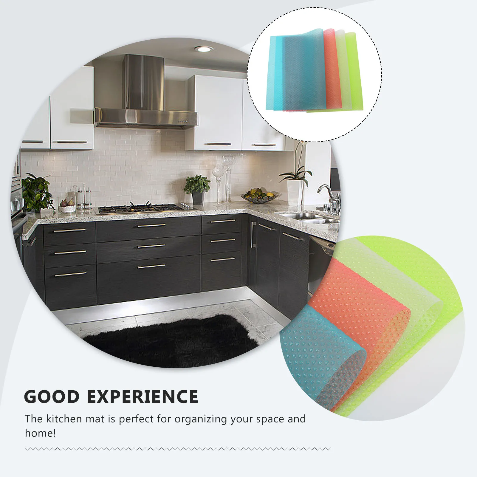 

8 Pcs Non-slip Mat Storage Refrigerator Glass Shelf Protector Mats Liners for Kitchen Cabinets