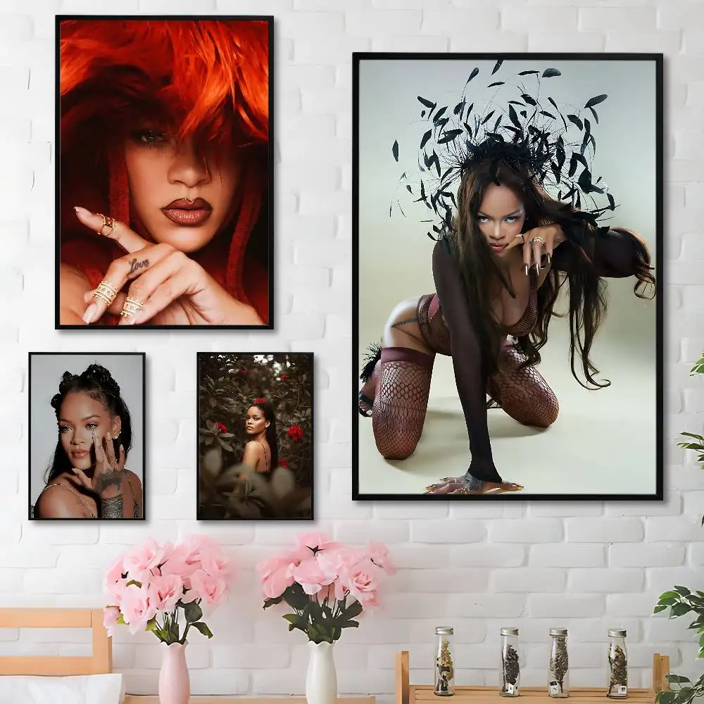 Hot Singer R-Rihannas-S Poster HD Art Sticky Wall Waterproof Home Living Room Bedroom Bar Aesthetic Decoration