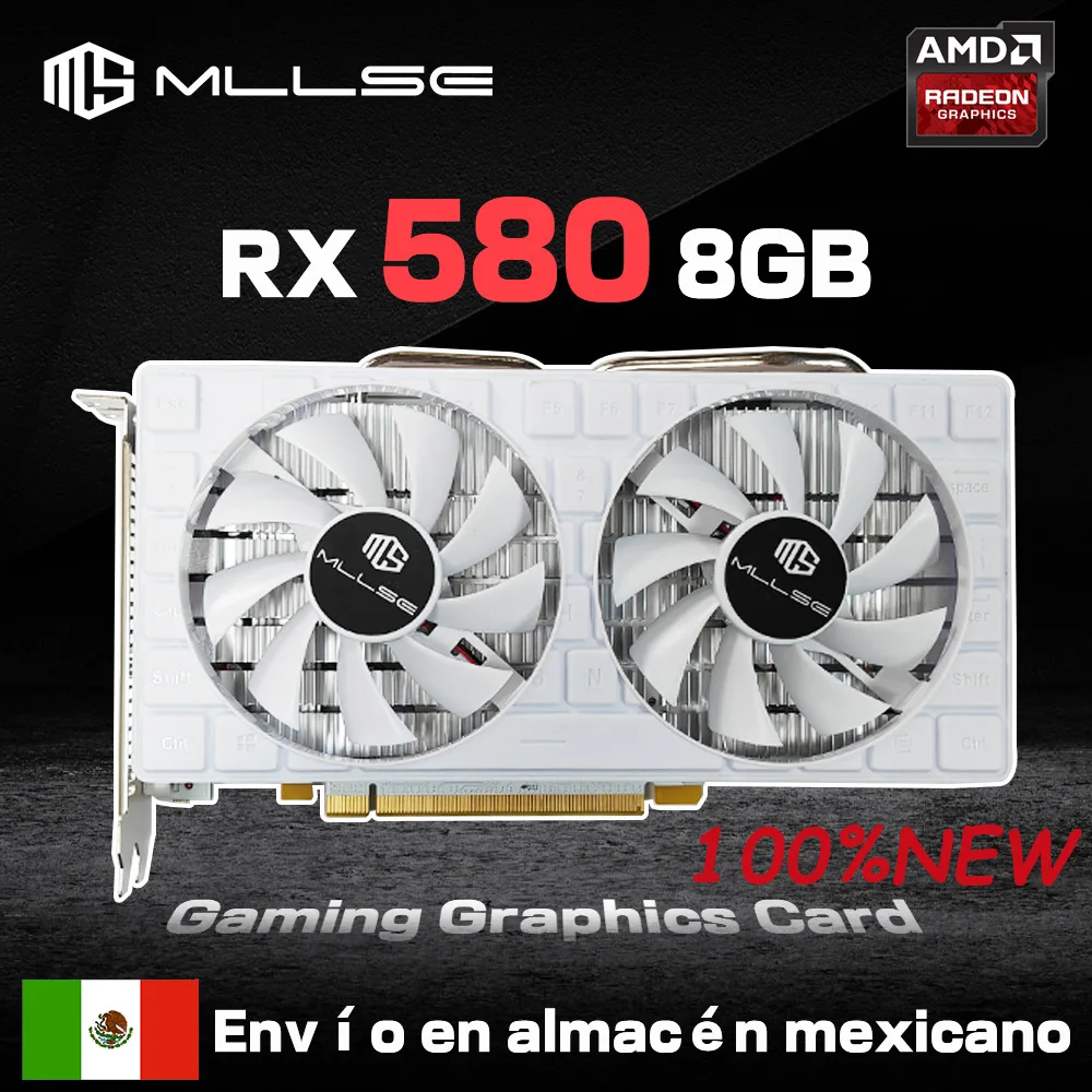 MLLSE AMD RX 580 8GB 2048SP 6Pin Placa De Video Gaming Graphics Card GDDR5 256Bit PCI Express 3.0 ×16 Radeon GPU rx580 8g