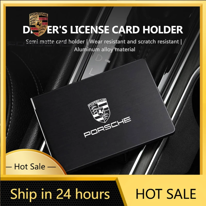 

Наклейка на автомобиль для Porsche, противоугонный держатель для кредитных карт, металлический кошелек-карман для Porsche Macan Cayman 911 918 996 997