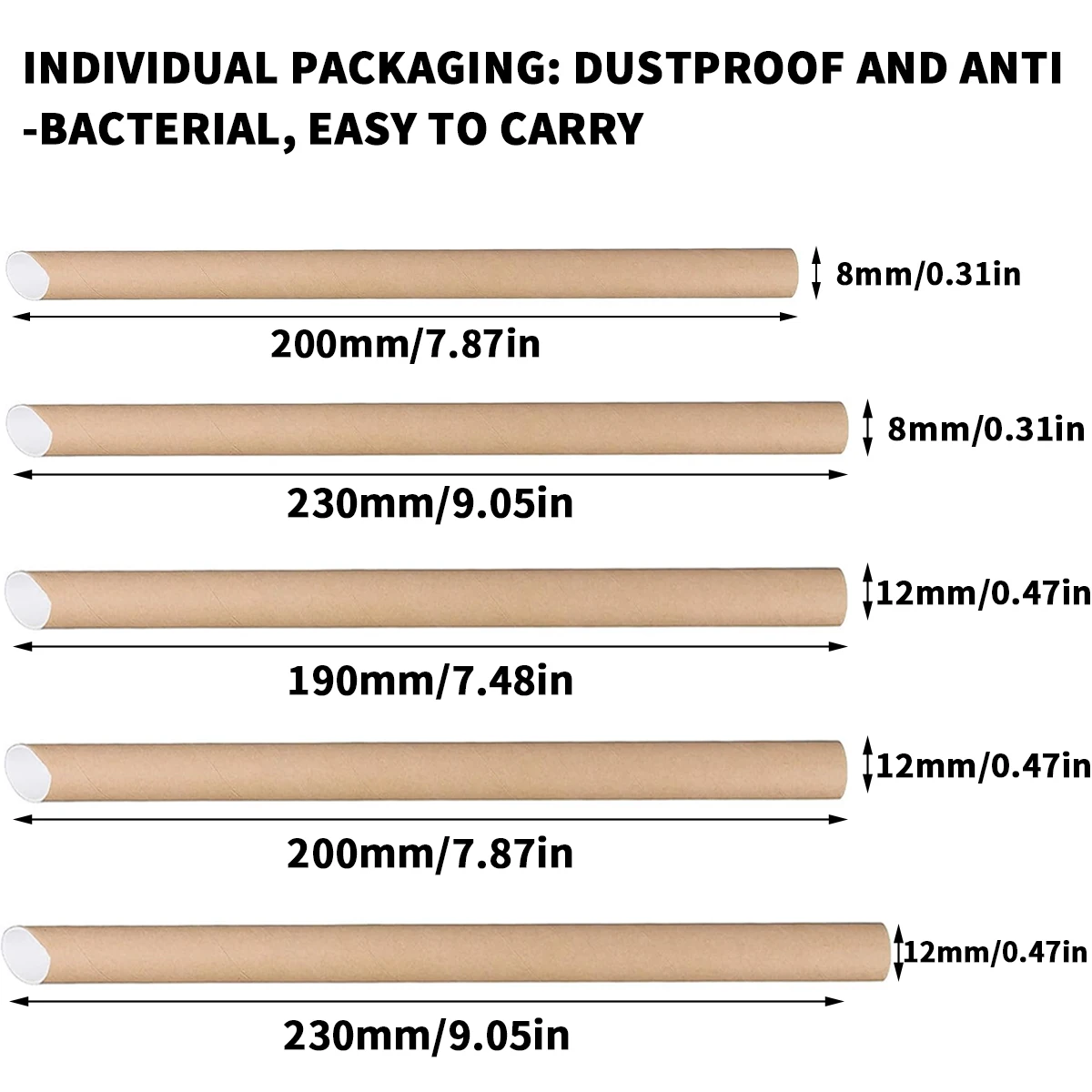 

Individually Wrapped Angle Cut Eco-Friendly Drinking Paper Straws for Restaurants Supply in Daily Life--One Carton