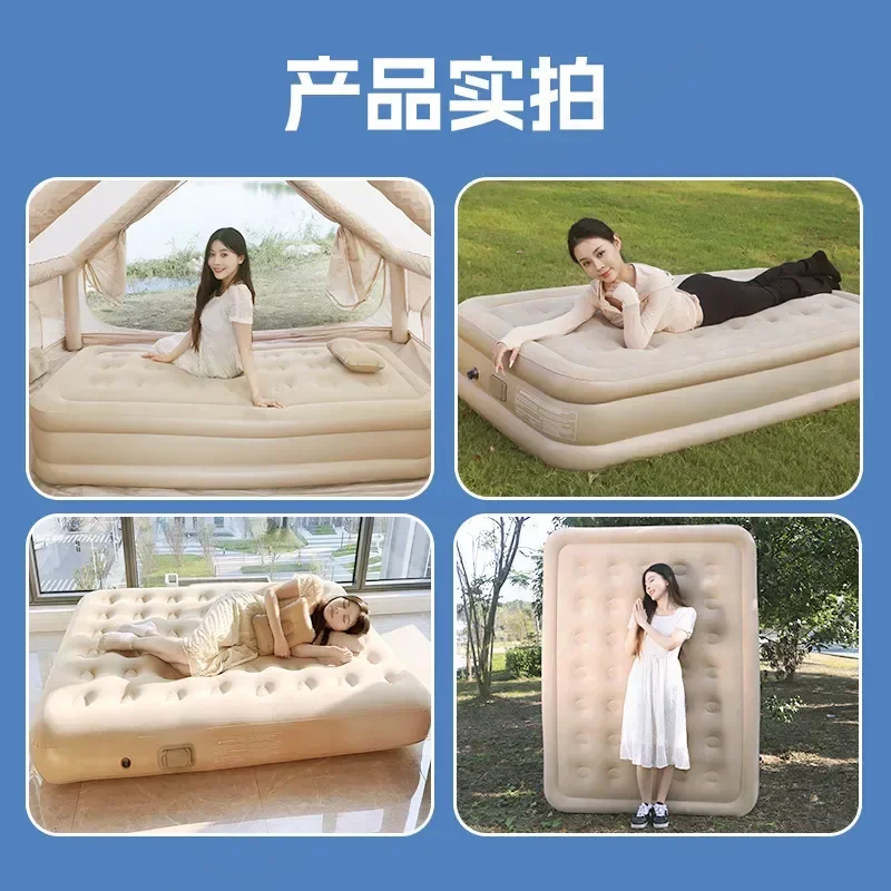 Camping Electric Inflatable Pad Lightweight Double Built-in Pump Automatic Air Cushion Bed Tent Outdoor Inflatable