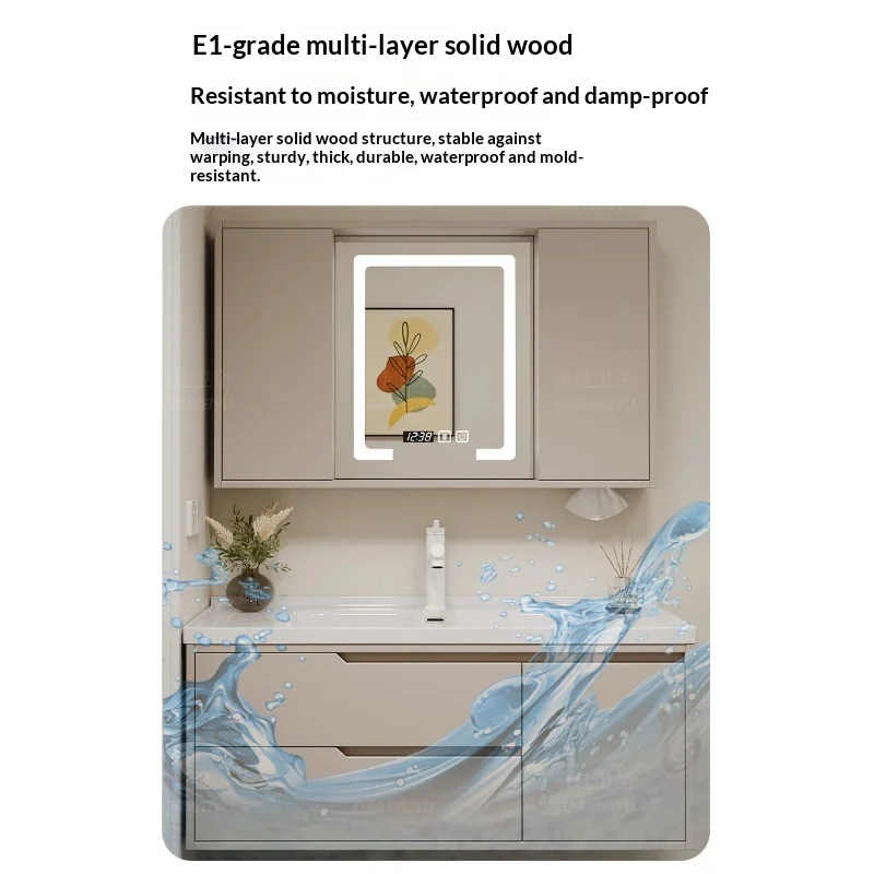LED Backlit Bathroom Mirror Anti Fog Touch Sensor Dimmable IP44 Waterproof Wall Mounted Vanity Makeup Mirro Mirror Cabinet view 3