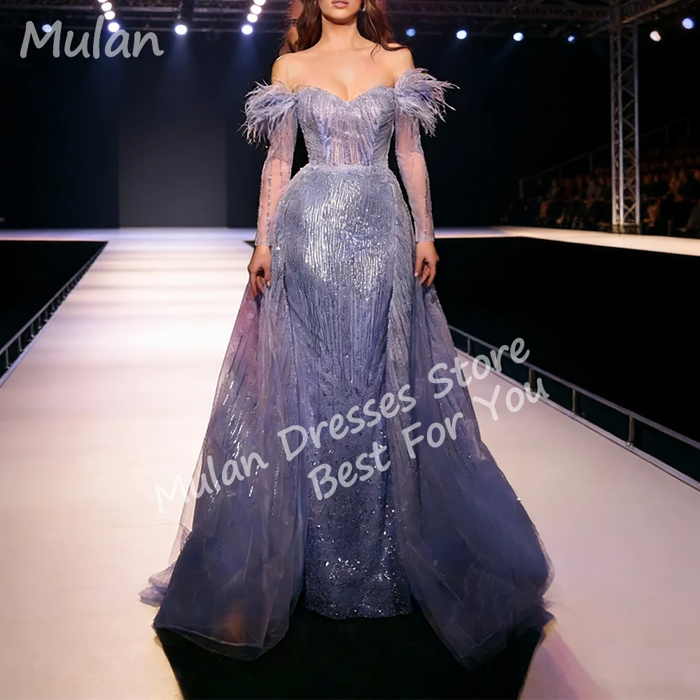 

Customized Luxury Long Evening Dresses for Women with Feathers Floor-length Mermaid Party Prom Special Events Gala Gowns 2026