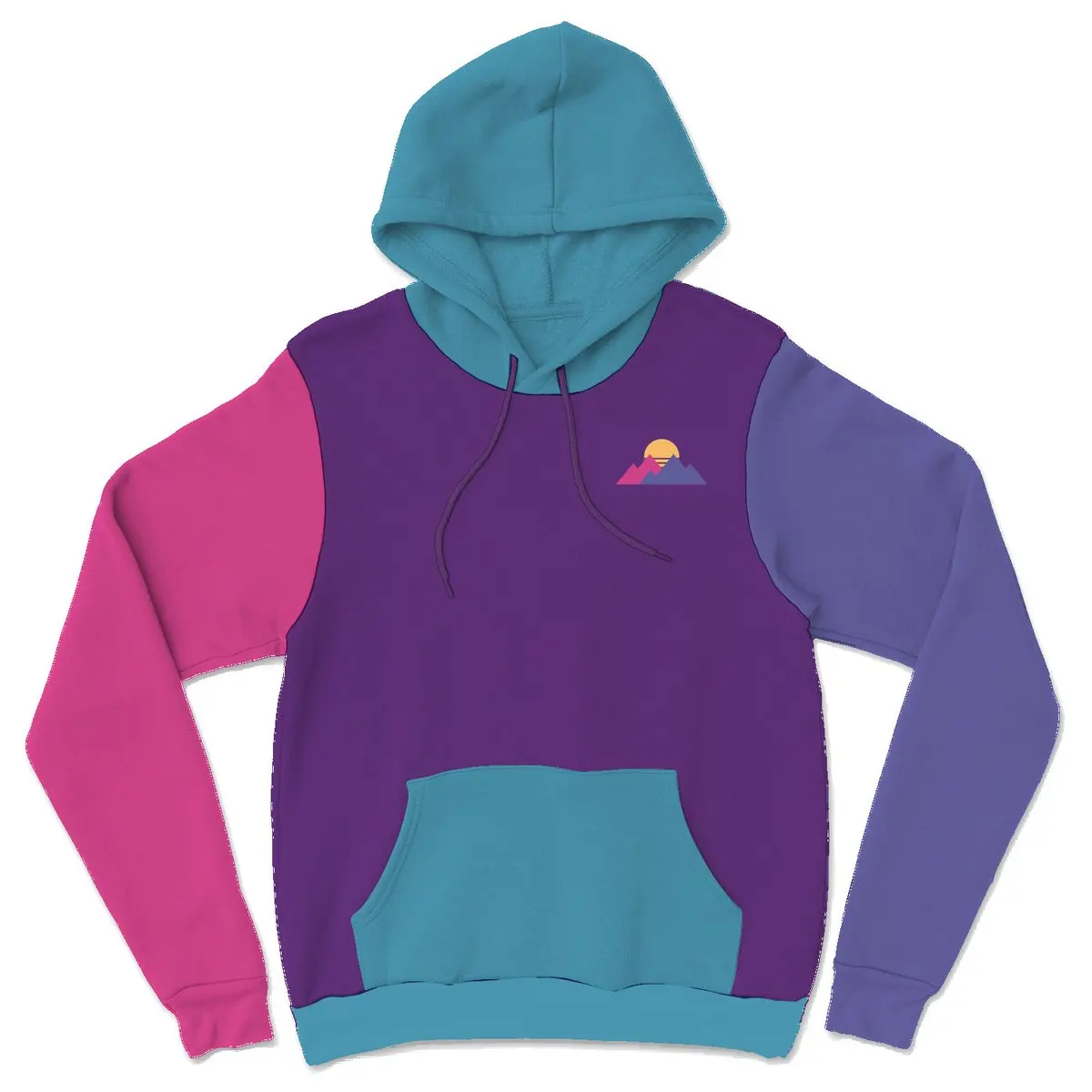 2022 Purpled Pastel Mountain Color Block Hoodie New Printed Hoodie Harajuku Sweatshirt Men Women pullover Clothes