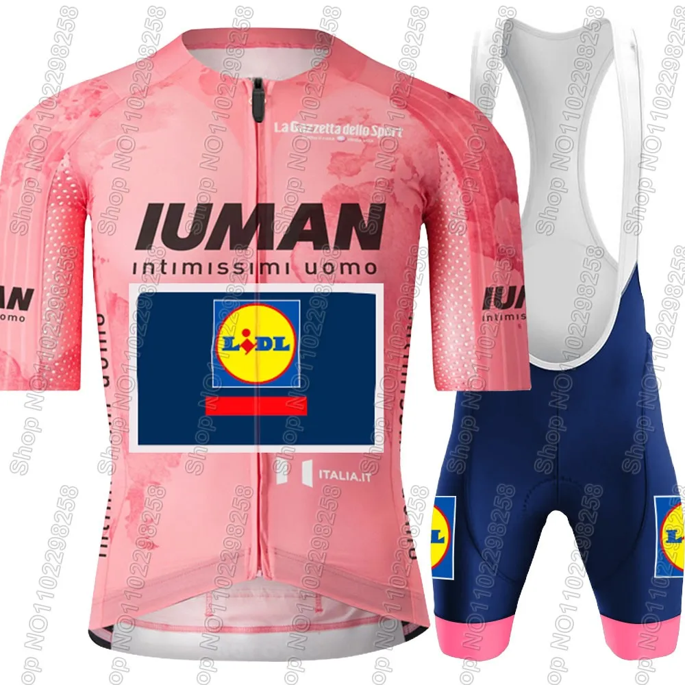 Lidl Team Cycling Jersey 2025 Set Pink Tour De Italia Italy Clothing Kit Road Bike Shirts Suit Bicycle Bib Shorts MTB Maillot