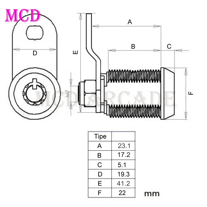 5pcs/batch 24mm arcade parts short cash door tool box tubular cam lock + 5 same number keys for pandora arcade game machine box