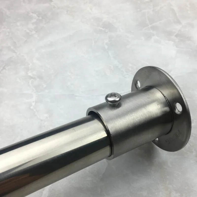2pcs/lot Stainless Steel Pipe Bracket 19-32mm Dia Tube Support Flange Seat for Wardrobe Hanging Rail Rod Pole Socket End Holder