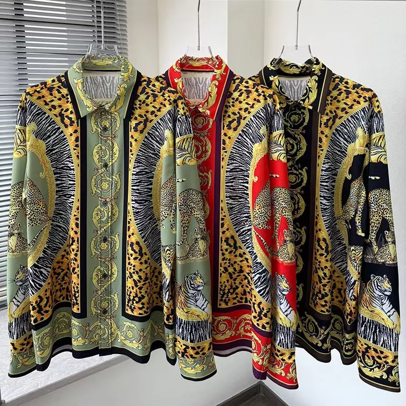 

2026 New Style European Fashion Trendy Young Men's Long-Sleeved Shirt with Direct Injection Digital Printing