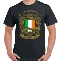 Ireland T-Shirt All Men Are Born Equal Irish Mens Flag Rugby St Patricks Day Summer Cotton Short Sleeve O-Neck T Shirt New S-3XL