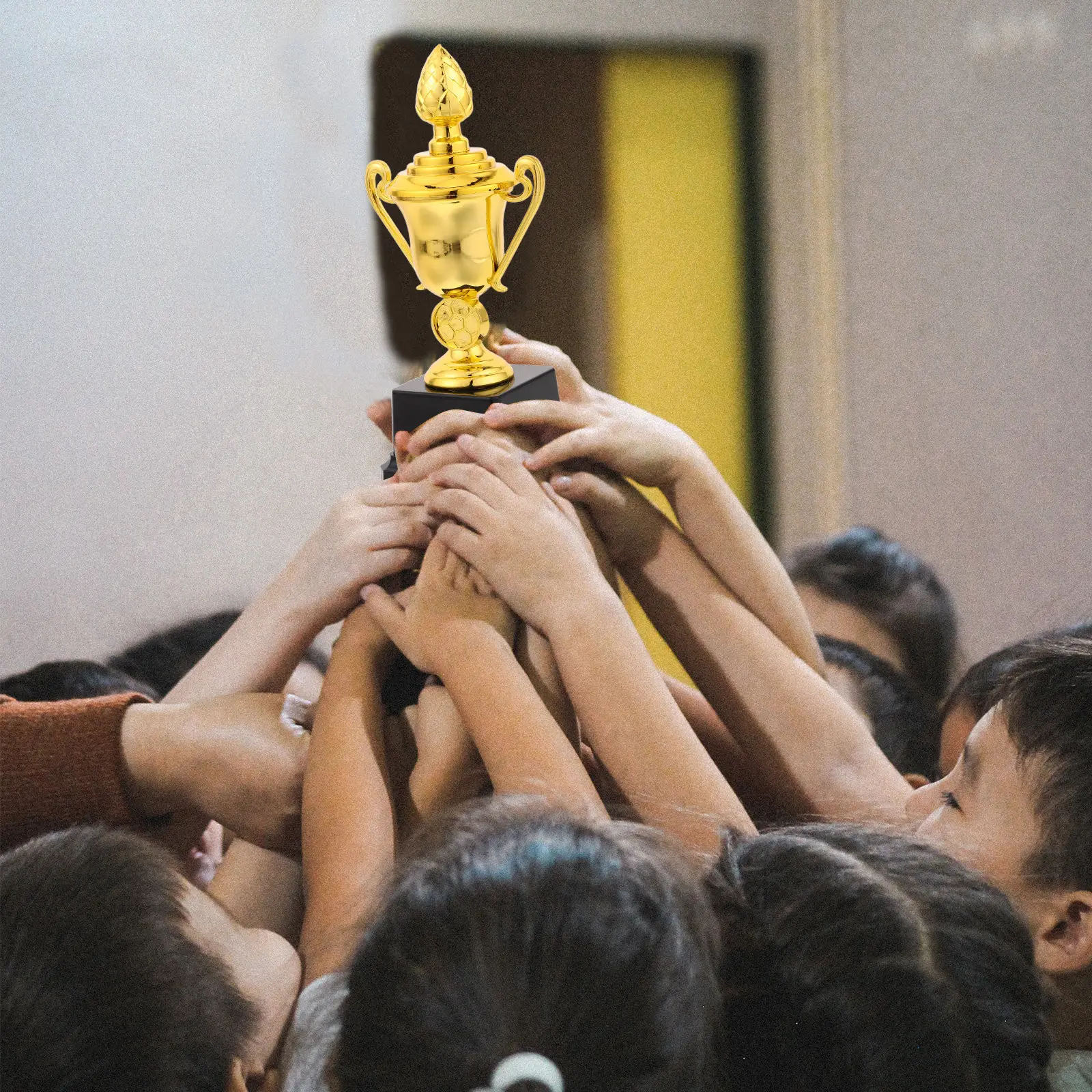 Plastic Football Trophy Gold Award Statue Lightweight Reliable Elegant Appearance Sports Trophy for School Events Classroom
