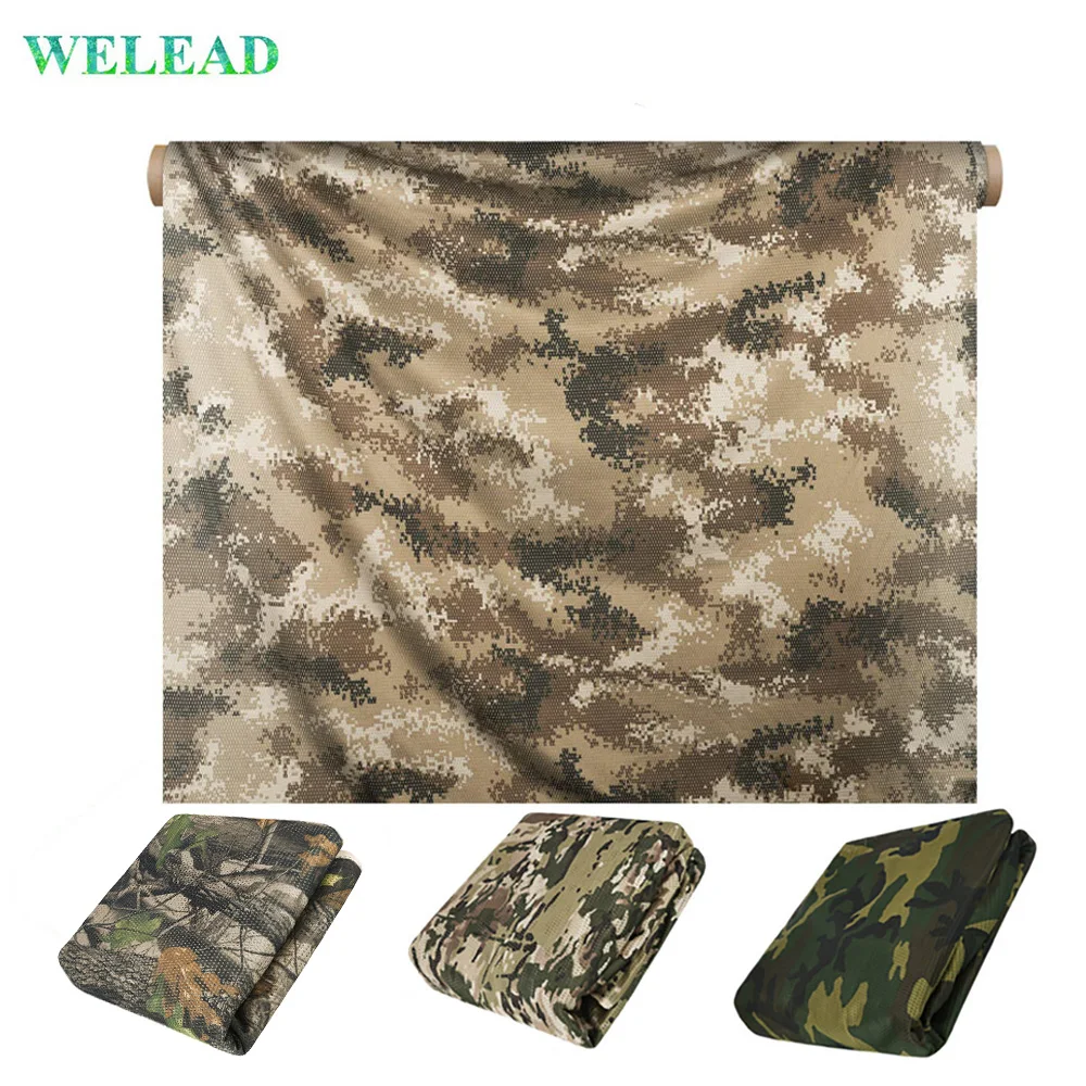 Welead 75D Camo Burlap Thin Hole Camouflage Net Hunting Jungle Mesh Fabric Hide Garden Shade Outdoor Awning Car Covers