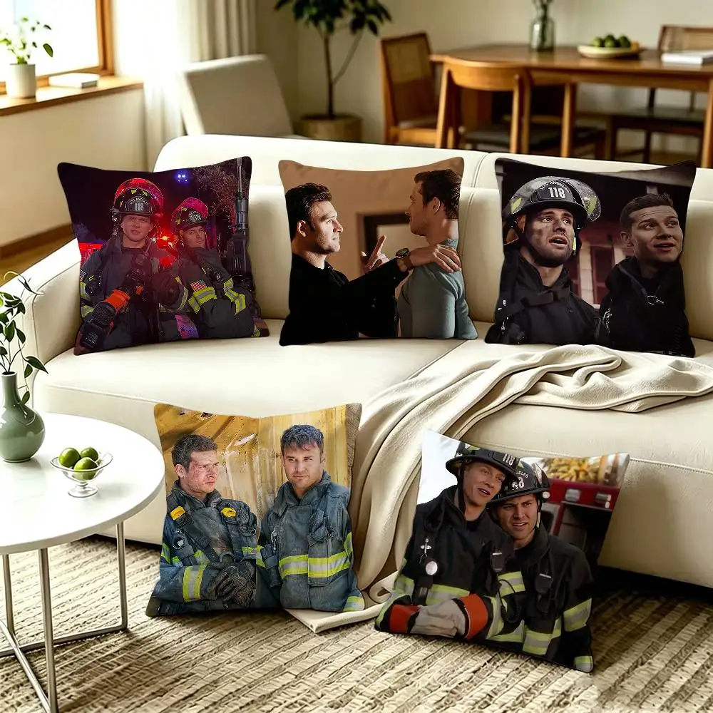 E-Evan Buckley Eddie Diaz 9-1-1 Rescue Pillow Case Living Room Sofa Cushion Cover Suitable For Home Bedroom Room Decoration