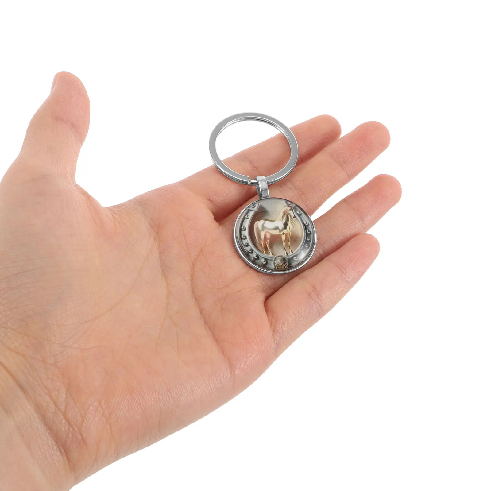 

15pcs Horse Keychain Unique Design Durable Metal Animal Keyring For Women Girls Portable Style Western Cowboy Charm Decorative