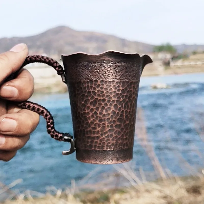Chinese Retro Copper Kettle Hand‑Thickened Copper Pot Large Capacity Teapot Gongfu Tea Fair Cup Teaware