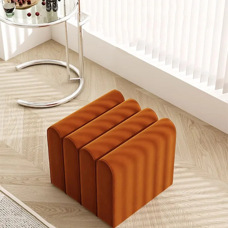 Modern Nordic Stool Velvet Foot Luxury Cute Hallway Foot Stool Iving Room Unique Pouf Salon Moderne Space Saving Furniture