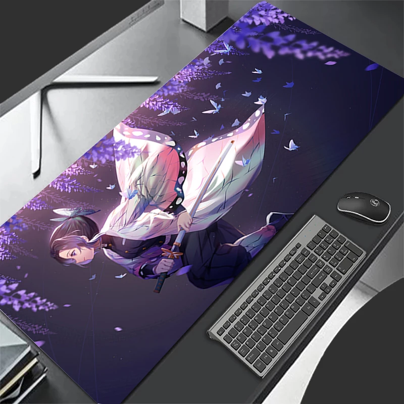 Mousepad Pattern Mouse Pad Desk Mat Computer Gaming HD Keyboard Pad D-demon Slayer Kochou Shinobu Rubber Mat Non Slip Mouse Mat