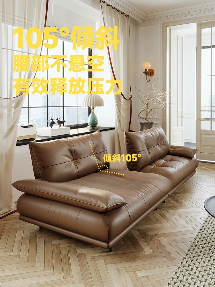 Minimalistisches abnehmbares Sofa aus echtem Rindsleder der ersten Schicht