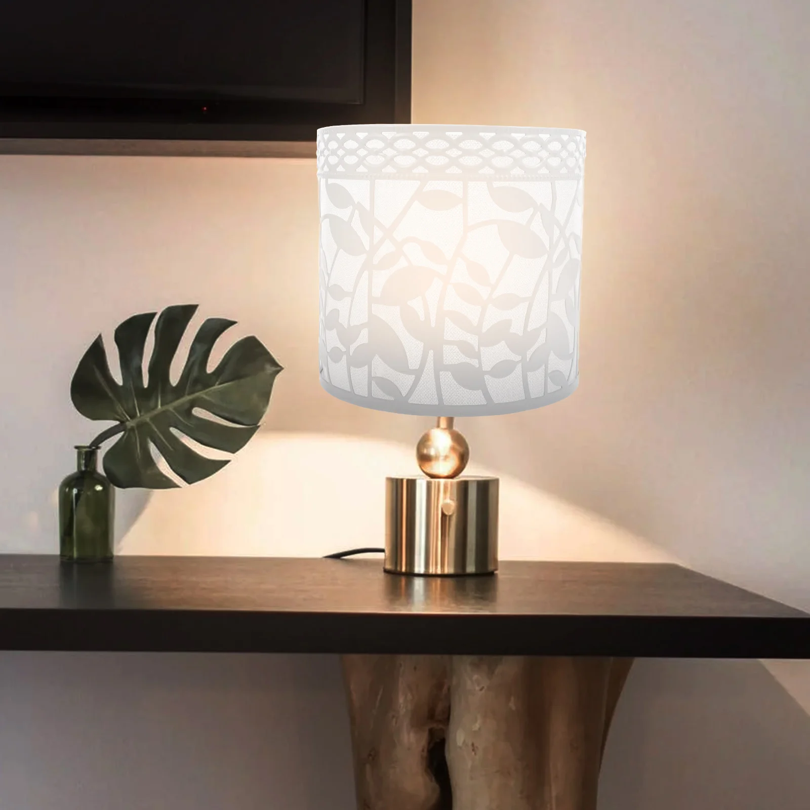 

Iron Art Lamp Shade Leaf Pattern Creative Home Table Light Cover Cozy Lampshade Decoration Protective Light Accessory