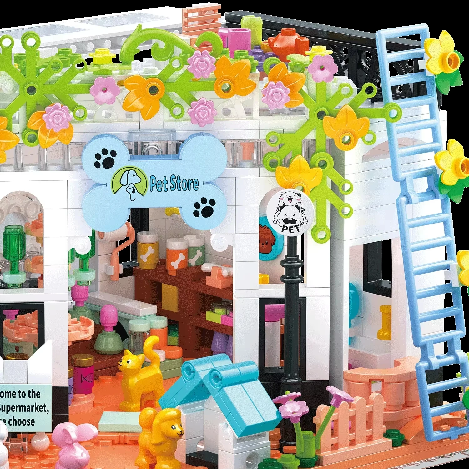 Juego creativo de bloques de construcción de casa para mascotas DIY |   Casa Modular para Perros y Gatos+Dos Opciones |   Regalo de decoración del hogar para entusiastas de las mascotas