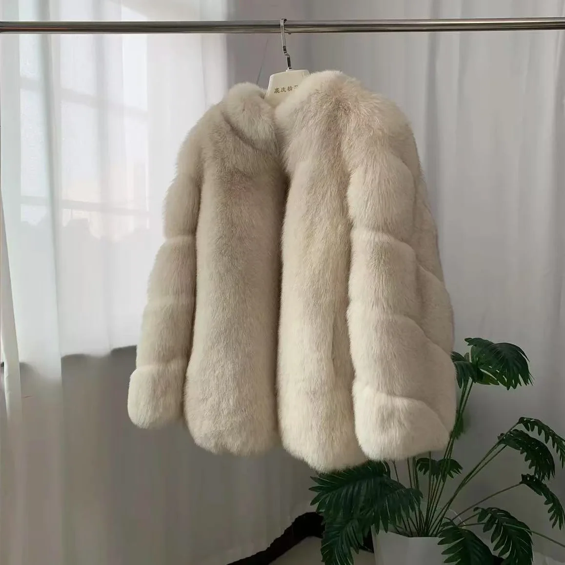 

Thickened Winter Women Mink Fur Jacket Casual Commuting Pure Color Eco Fur Outwear For Female Minimalist Lady Faux Fox Fur Coat