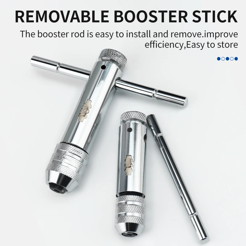 LUXIANZI Adjustable T-Handle Ratchet Tap With M3-M8 3-8mm Machine Screw Thread Tap Wrench Drill Set Hand Tapping Tool Wrench