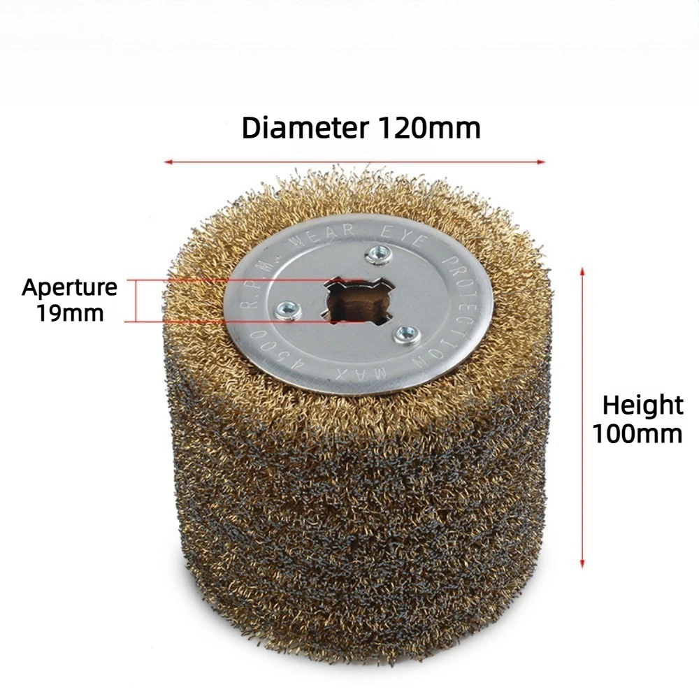 1PCS: 120 * 100 * 19mm Wire Wheel, Wire Brush, Polishing Wheel, Metal, Wood Polished Surface Treatment Tool, Polishing Wheel