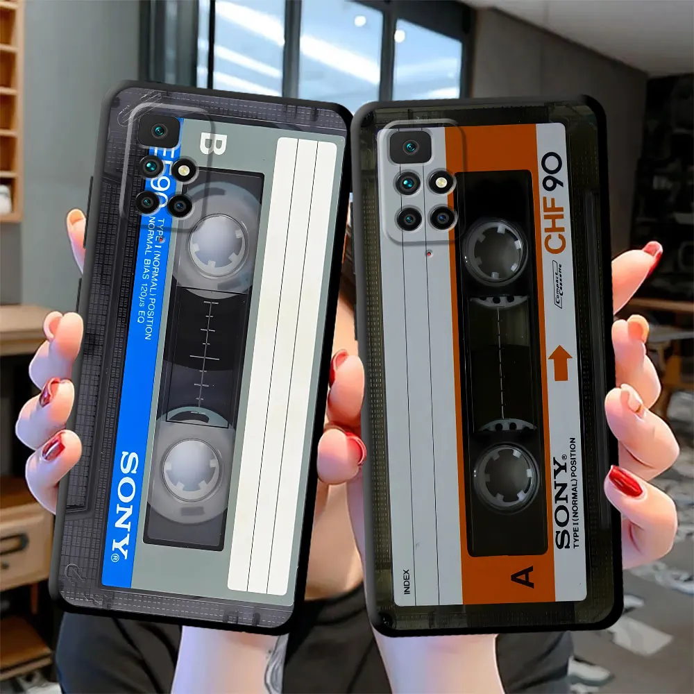 Fashion Retro Cassette Tape Phone Case for Xiaomi Redmi Note 11 Pro 5G 12S 11S 12 13 11 Pro Plus 10S 10 Pro 13 9 7 8 5G Cover