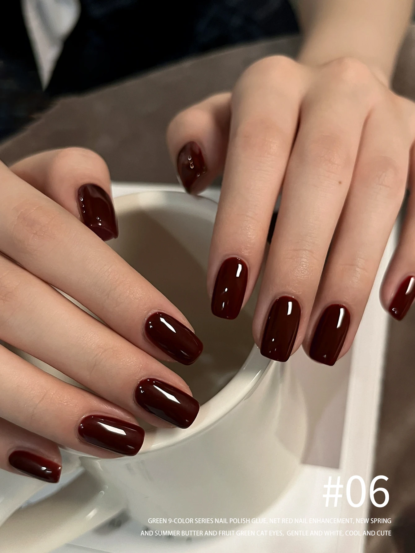مجموعة 9 ألوان دافئة من غراء الشتاء الملطخات المعلبة عالية التشبع طلاء أظافر شبه صلب شهير صالون أظافر #6