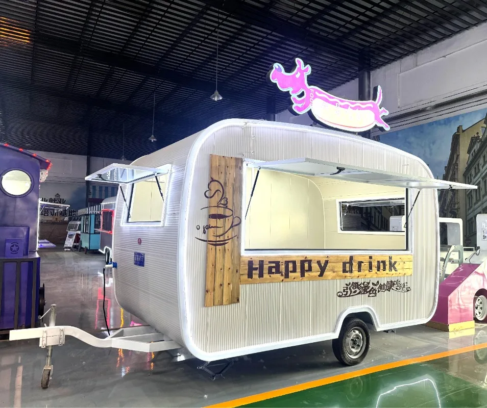 

Catering Food Truck Fully Equipped Mobile Kitchen Pizza Coffee Cart Ice Cream BBQ Truck Cheap Mobile Food Trailer
