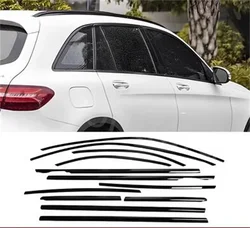 Car Styling black Window Sequins Decoration Cover Trim For Mercedes Benz GLC X253 X254 2016-2024 Auto Accessories SHCHCG