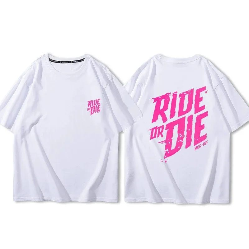 Ride or Die Back Print Men Cotton T Shirt Fashion Brand Luxury Y2k Tops Men Women Summer Essentials New Vintage Cool Tees