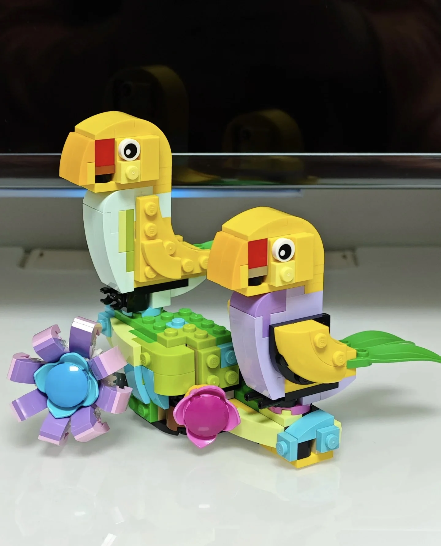 moc 31149 Creator 3 في 1 لعبة بناء علبة المياه، يمكن أن تمهيد المطر إلى 2 طيور على جثم، لعبة حيوانات ممتعة للأطفال #2