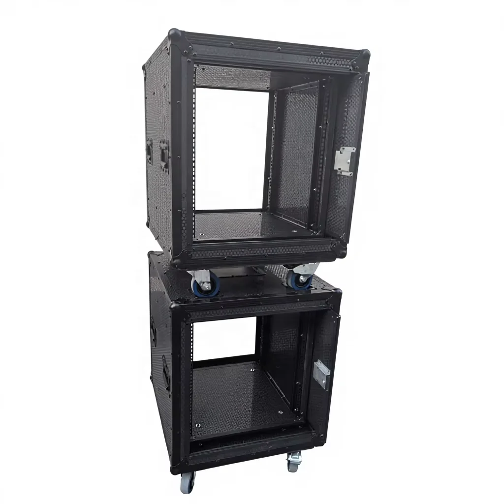 Professional Power Amplifier 12U Shock Mount Sliding Door Rack Case Slam Door Flight Case Audio Equipment Protection Trunk