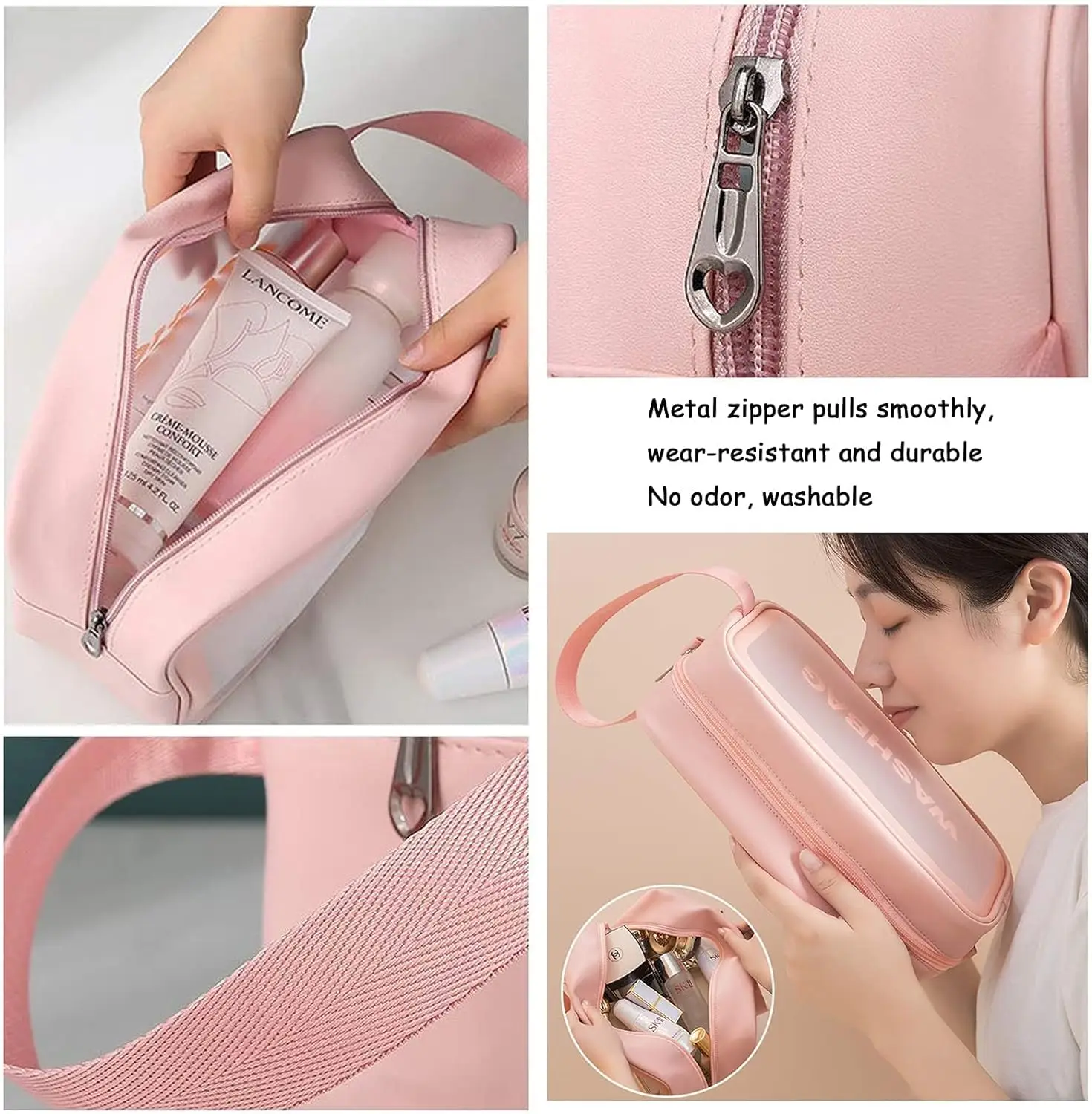 Clear Travel Bags for Toiletries, Portable PVC Waterproof Cosmetic Bags, Transparent Travel Storage Carry Pouch